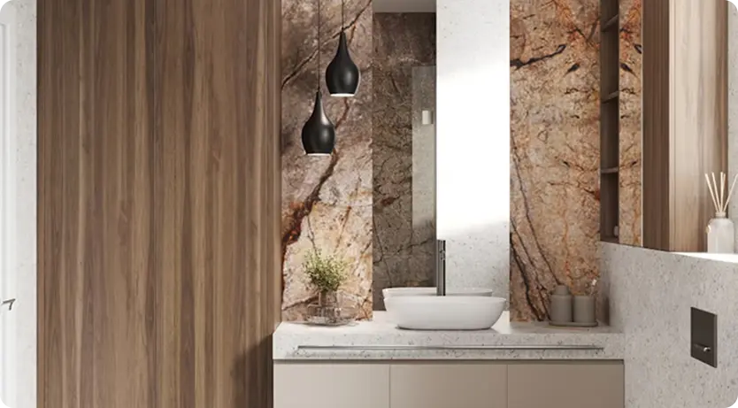 Luxe badkamer met marmeren afwerking